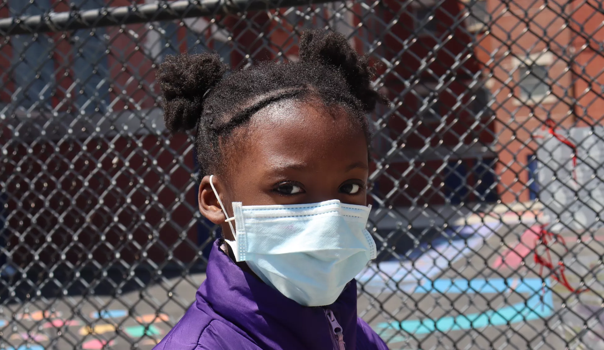 AA girl with face mask