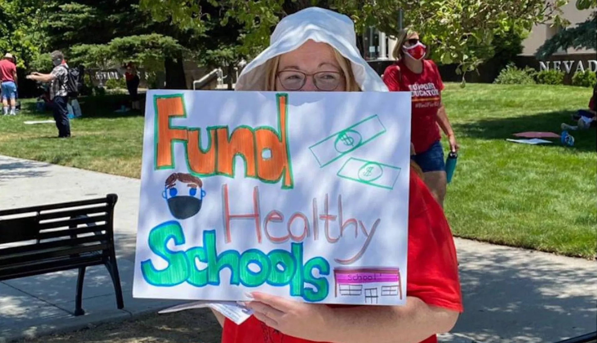 Jan Giles outside the Nevada State Capitol