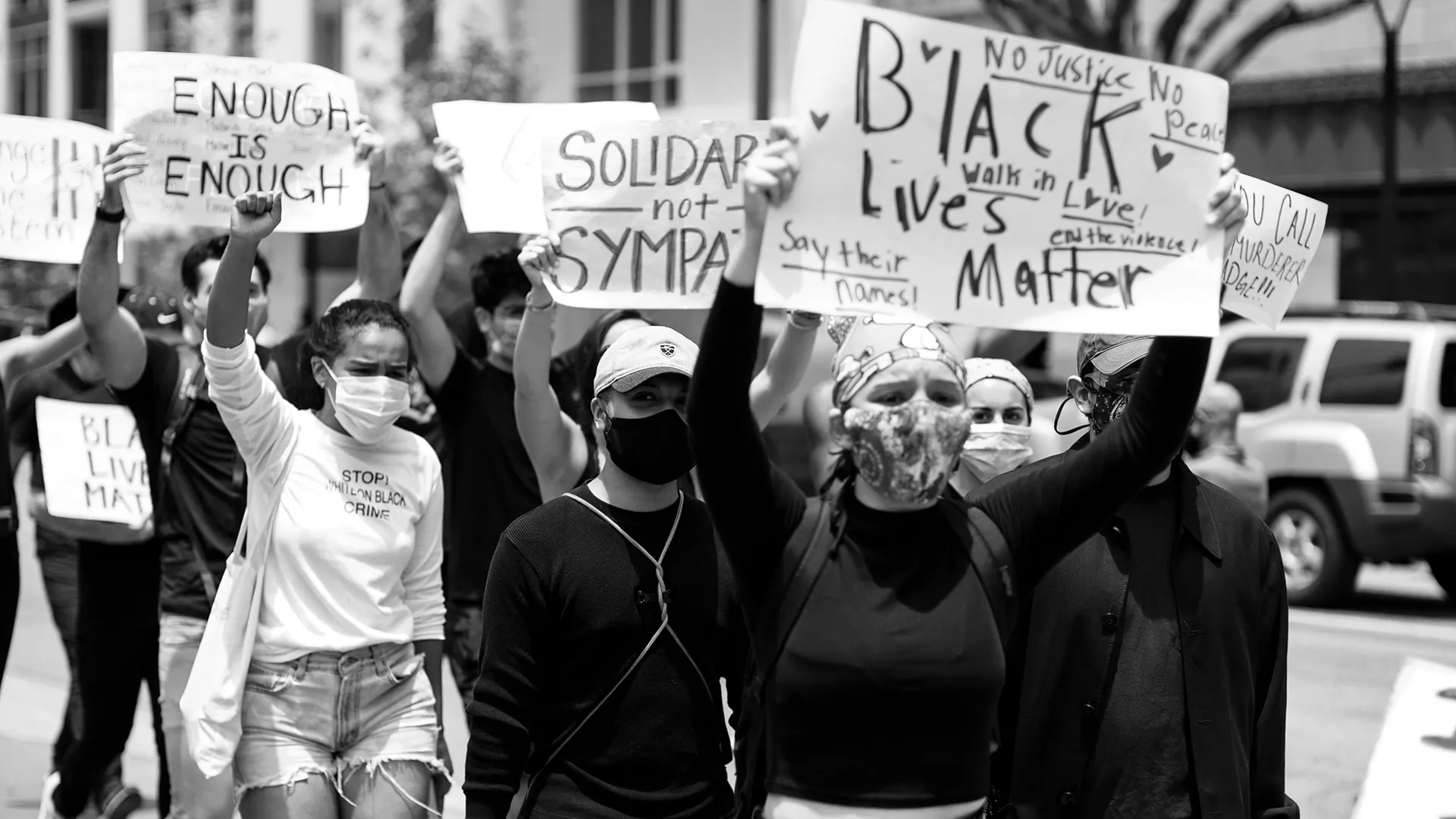 students participate in Black Lives Matter demonstration