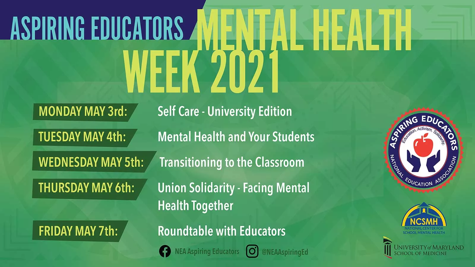 2021 Mental Health Week - Aspiring Educators