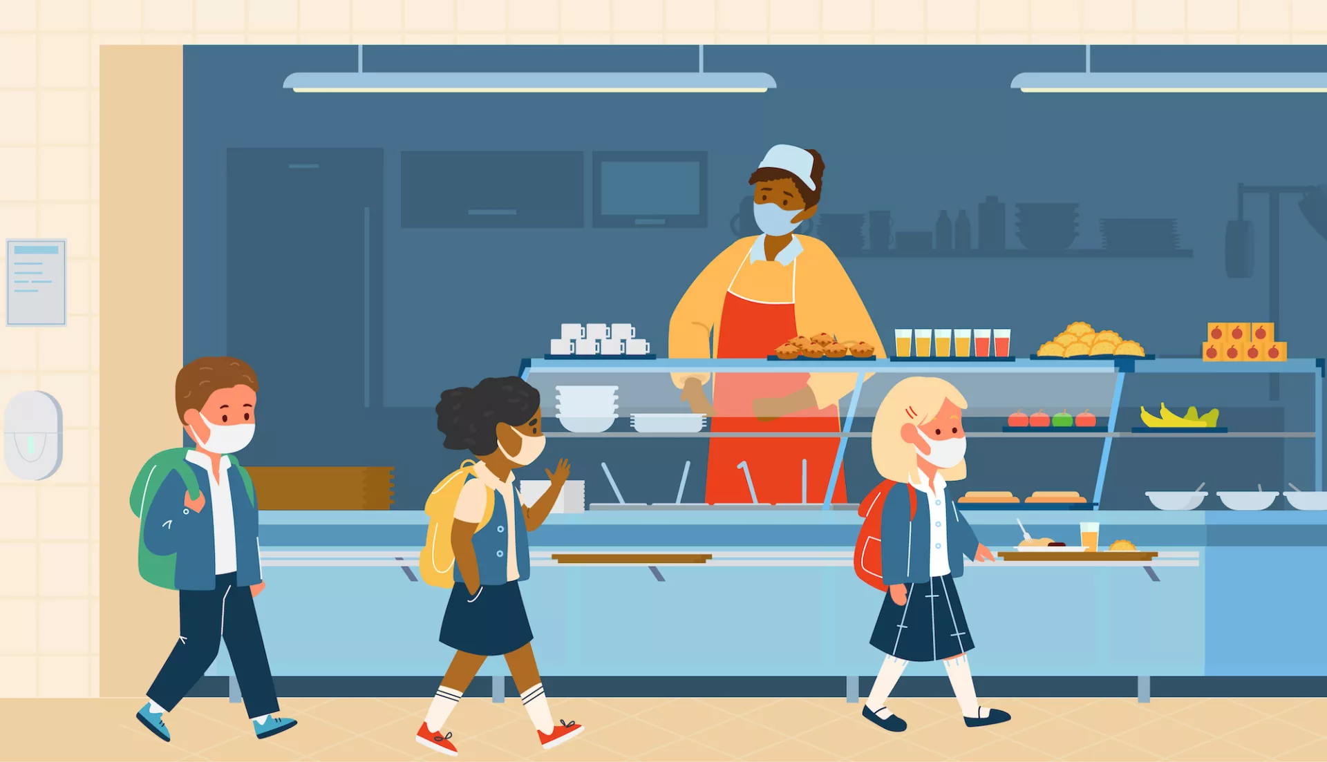 school cafeteria covid