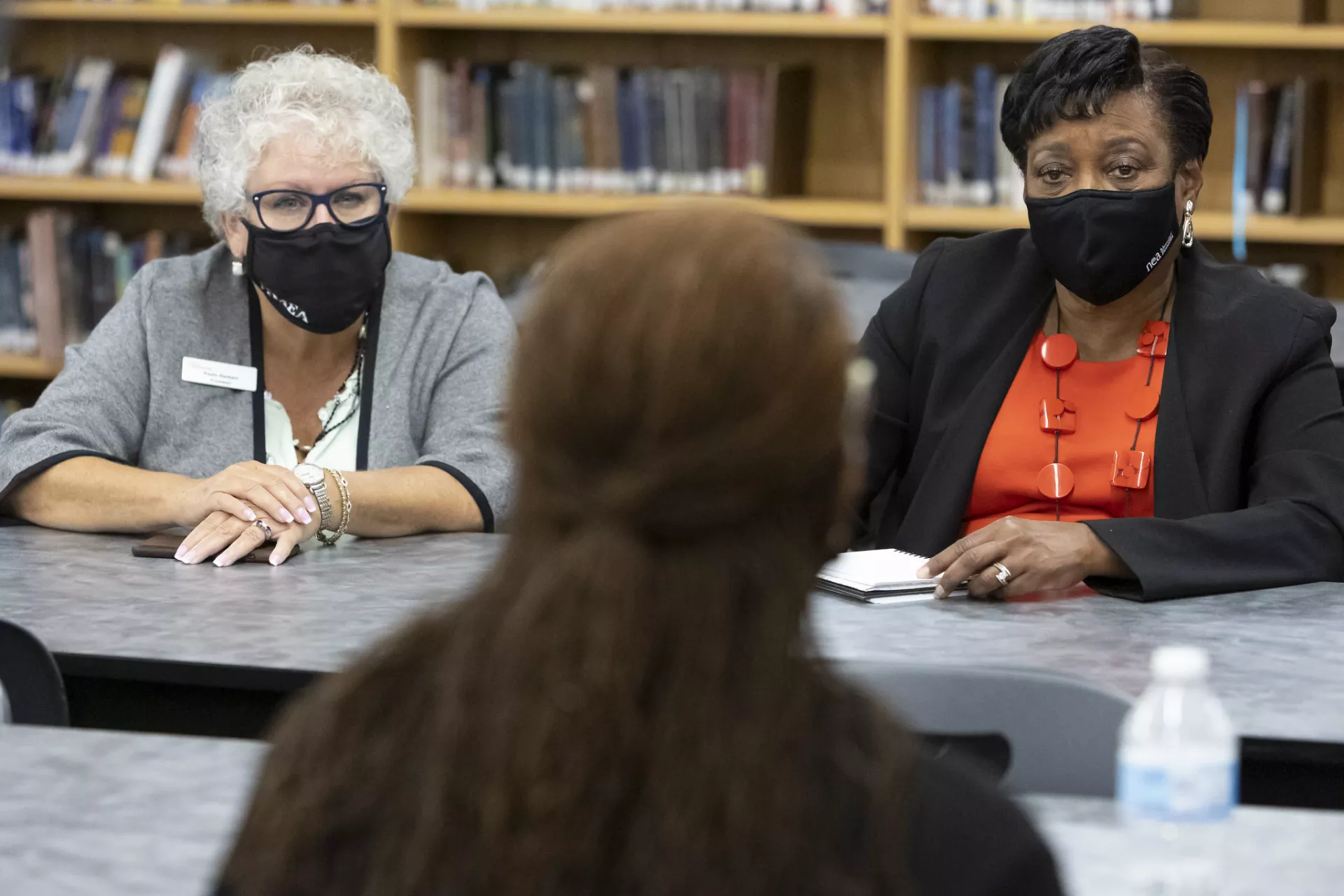 MEA President Paula Herbart and NEA President Becky Pringle