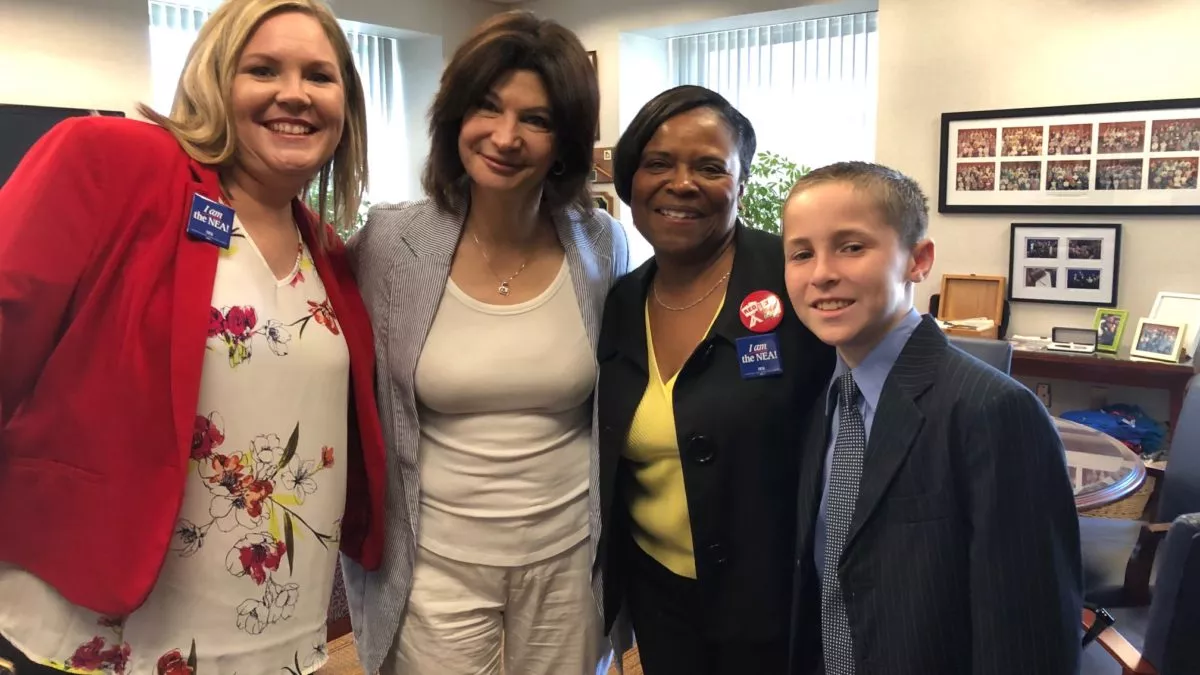 Lily Eskelsen García with public education supporters