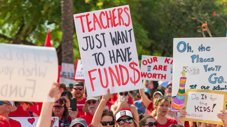 Teachers Just Want to Have Funds sign