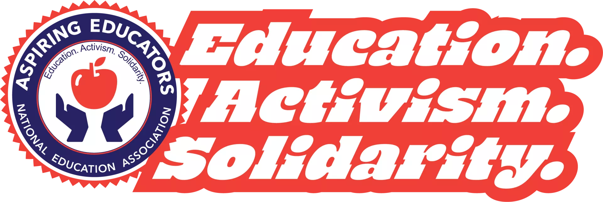 Aspiring Educators Logo, text reads: Education. Activism. Solidarity.