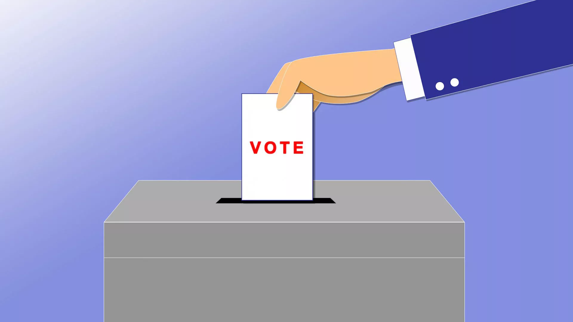illustration of a hand putting a ballot in a box