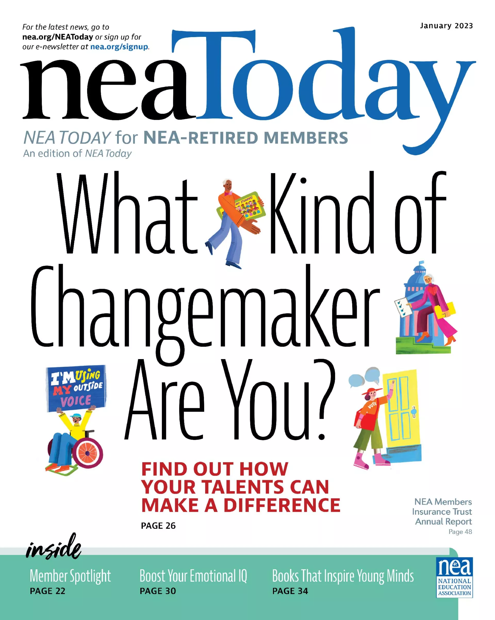 NEA Today Retired Cover - What Kind of Changemaker Are You?