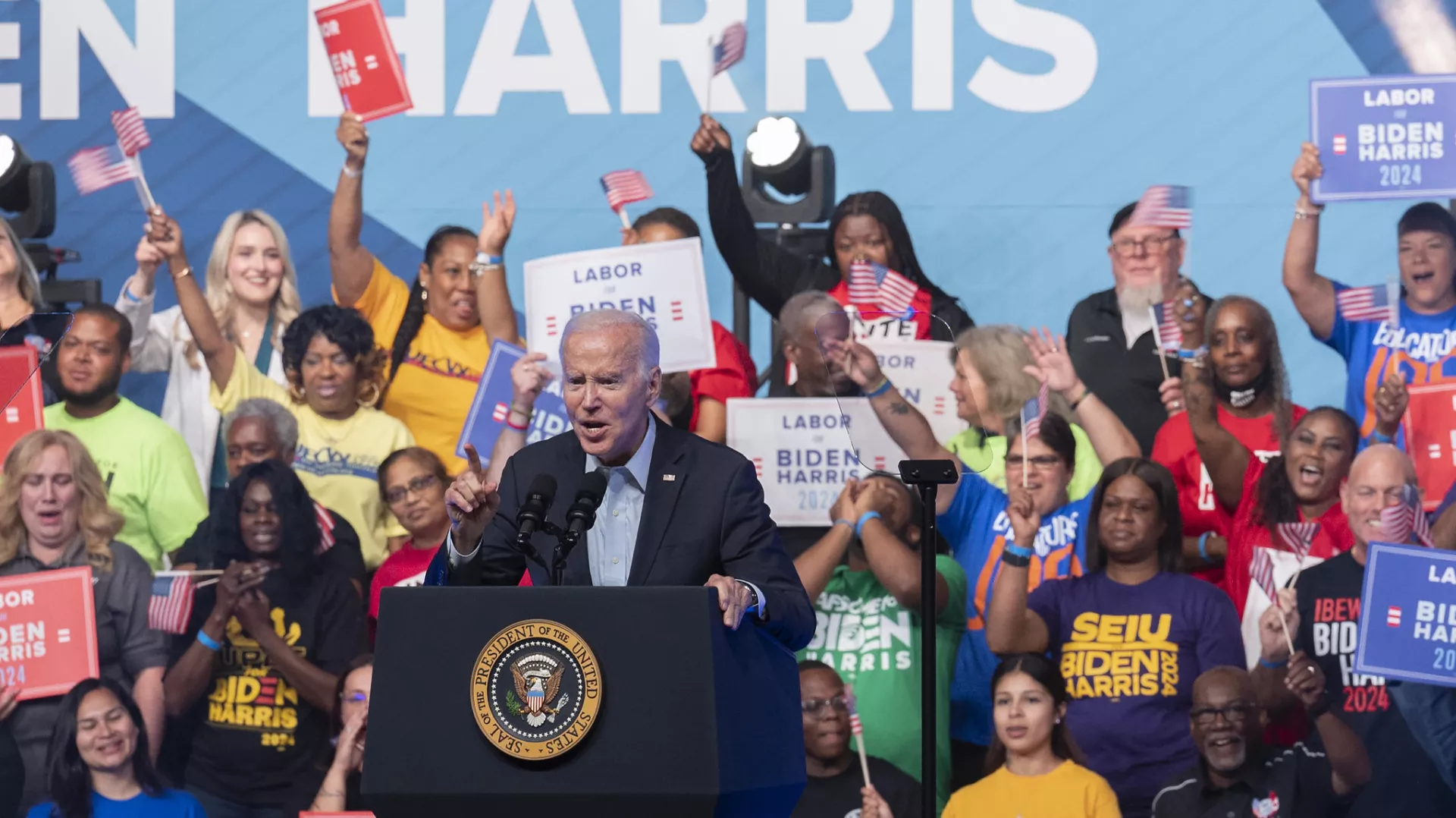President Biden at Philadelphia labor unity rally in June 2023