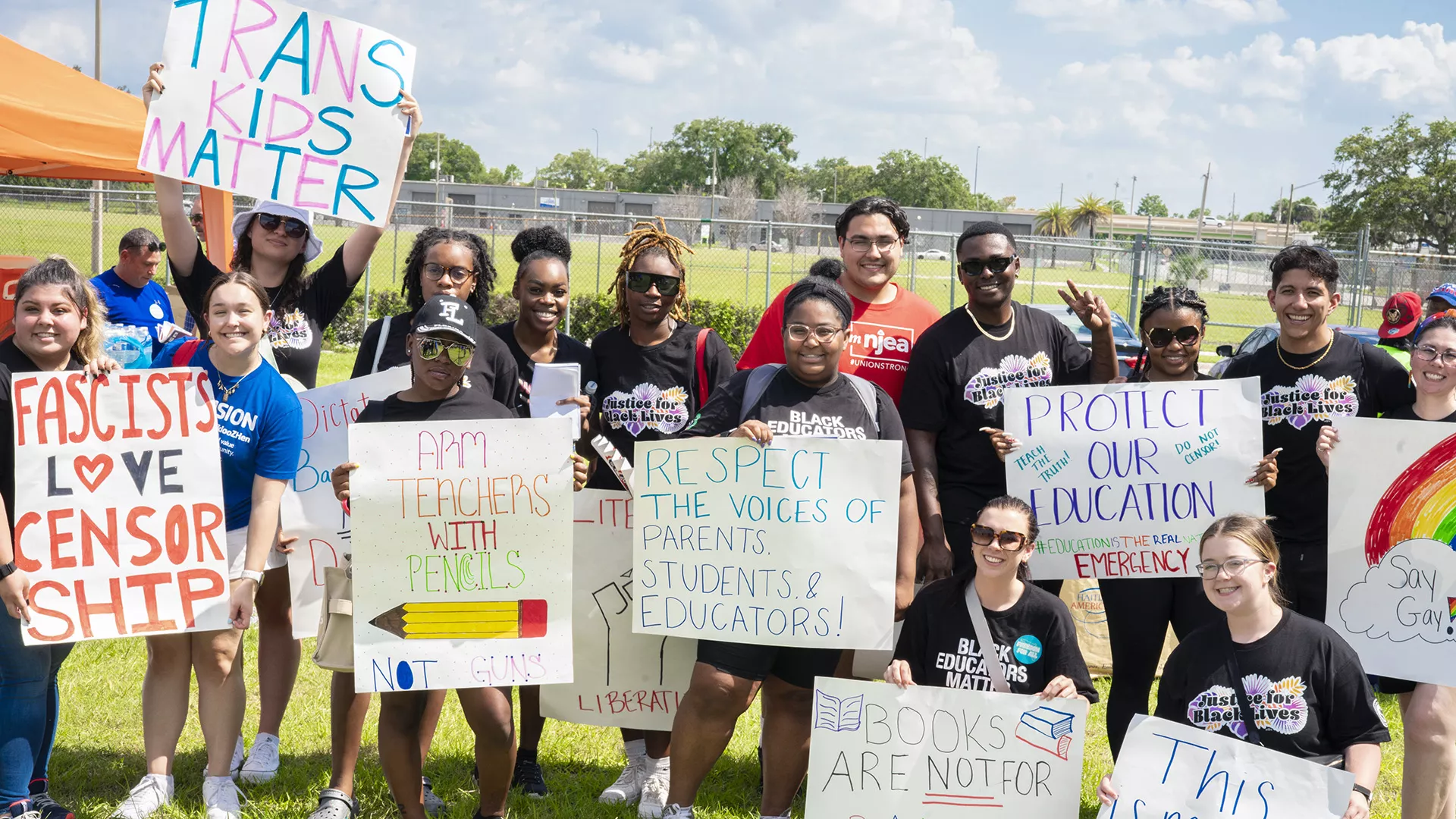 educators rally in Florida to protest anti-LGBTQ+ laws