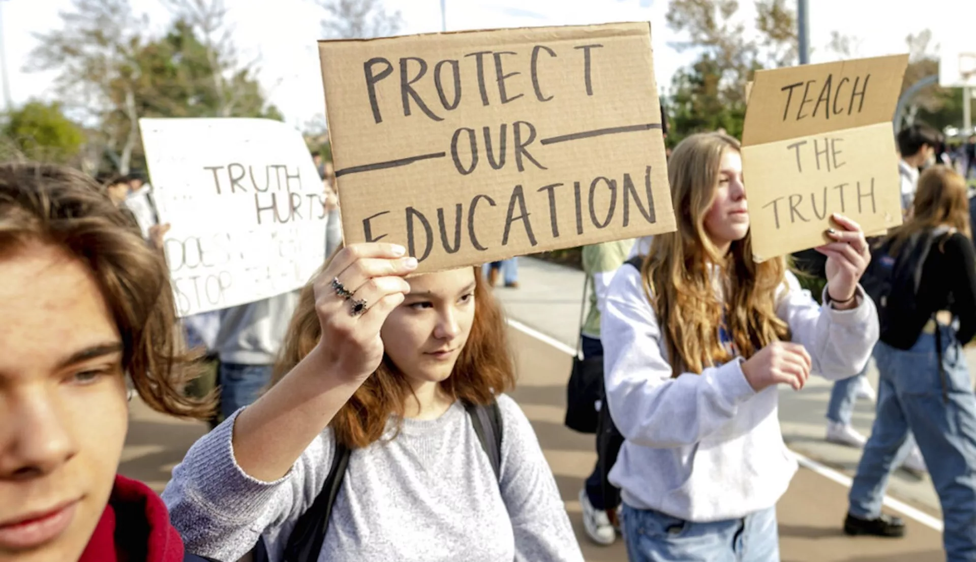 school book ban protest