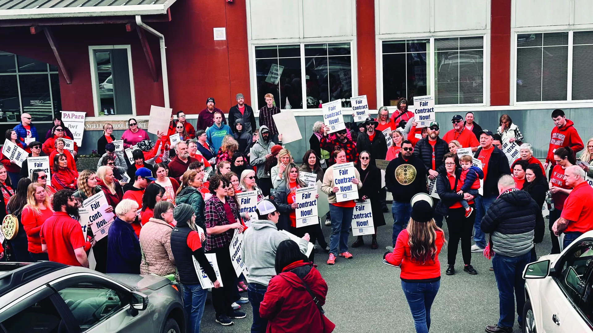 Port Angeles Paraeducators Association strike for higher wages.