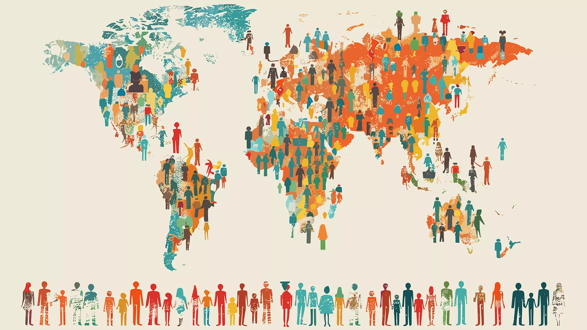 Illustrated global map