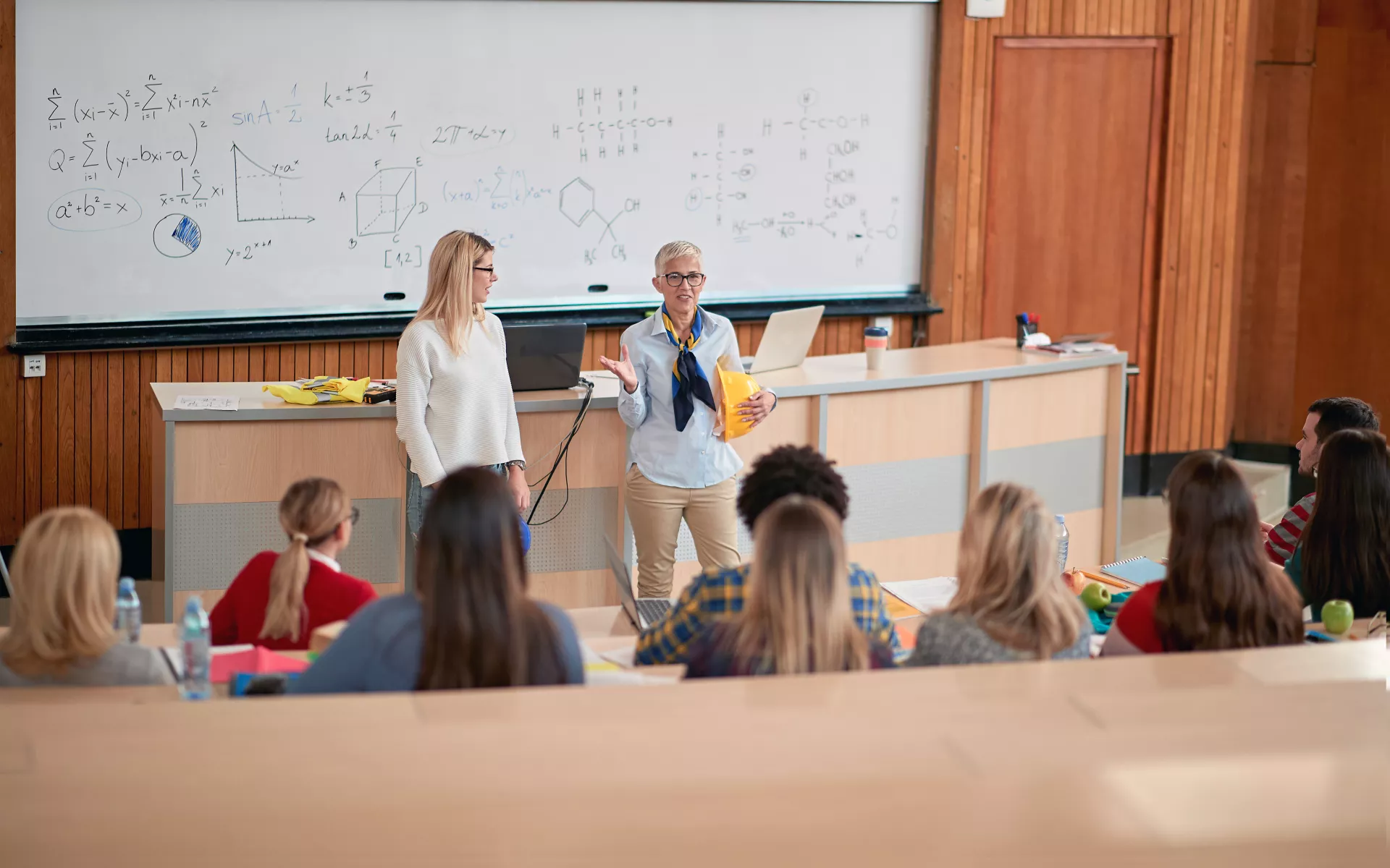 Faculty in lecture hall