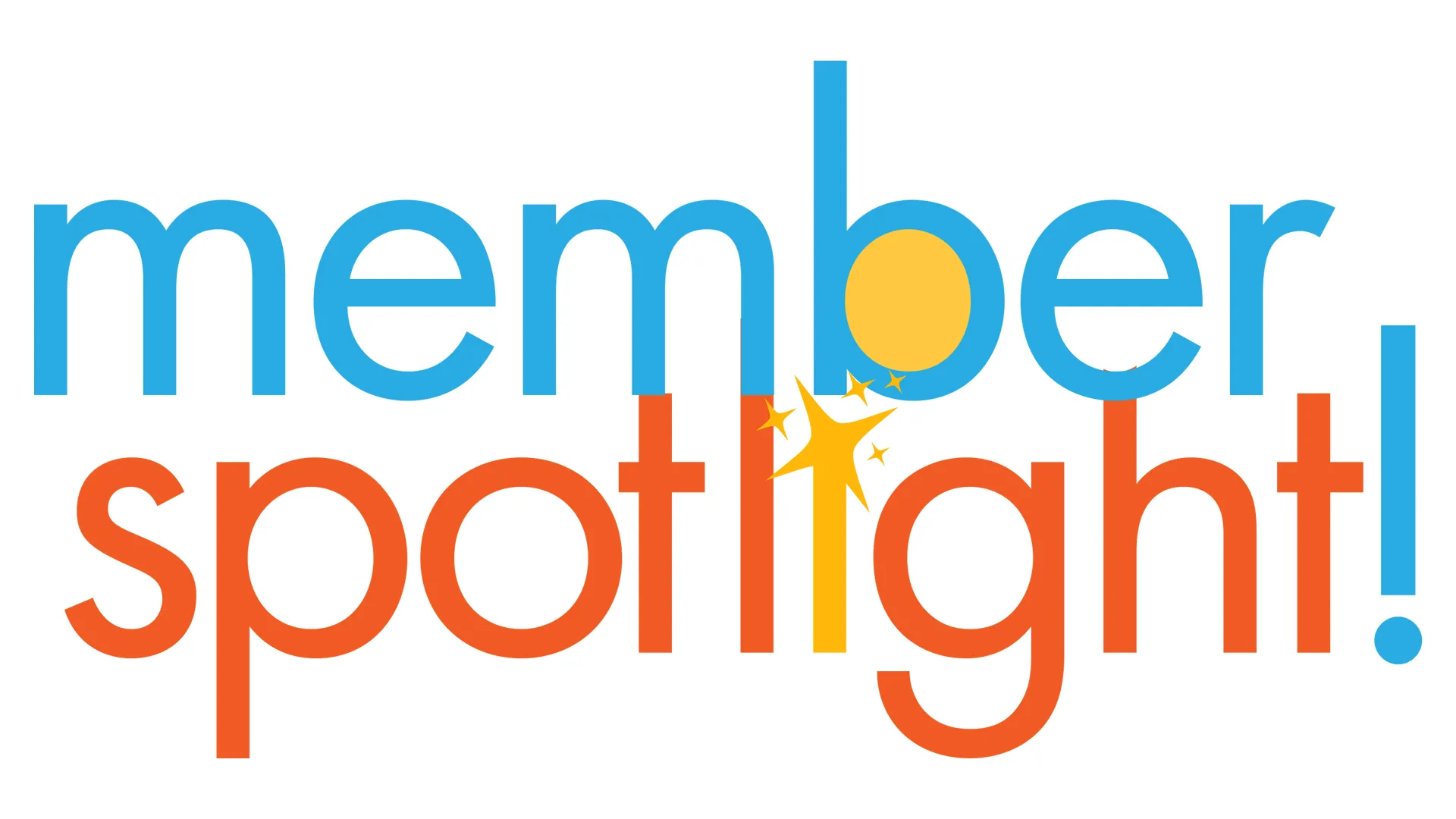 Colorful illustration of a "Member Spotlight" graphic. 