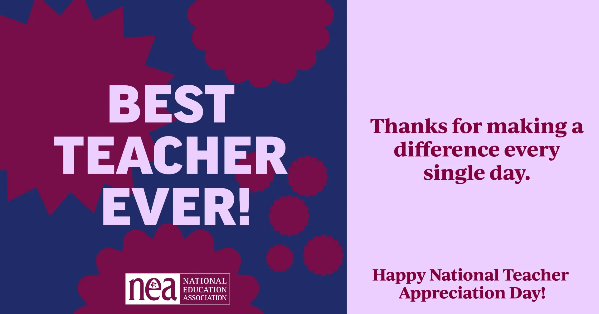 E-card reading Best Teacher Ever!