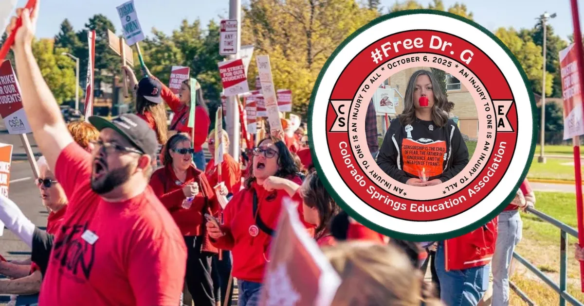 CSEA educators on strike with Free Dr G image