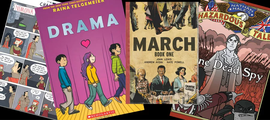 assortment of graphic novel covers