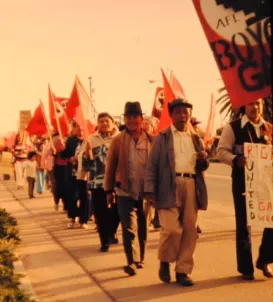 Manong workers at grape strike
