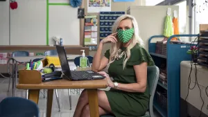 NEA member Lindsey Jensen in her classroom