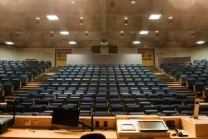 Empty college classroom