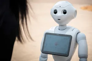 Robot looking at a human