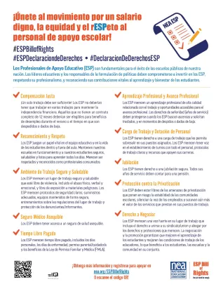 NEA ESP Bill of Rights Spanish One Pager
