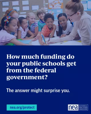How much funding does your area's public schools get from the federal government?