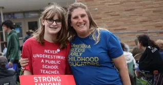 Iowa teacher and student