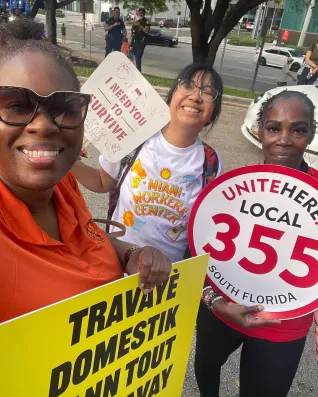 Workers in Miami rally