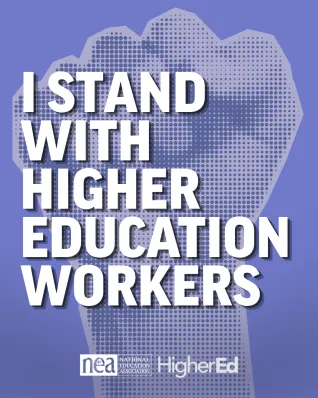 I stand with higher education workers