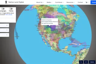 screen shot of native land's website