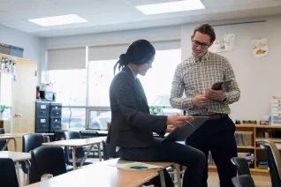 two teachers talking