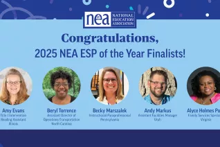 graphic that says congratulations to 2025 NEA ESP of the Year finalists 