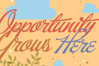 Opportunity Grows Here postcard