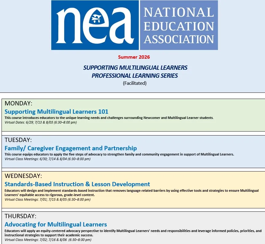 Multilingual Blended Learning Schedule