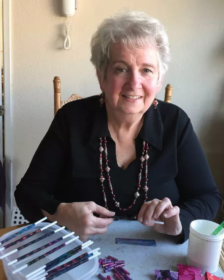 Judith Genone handcrafts beads