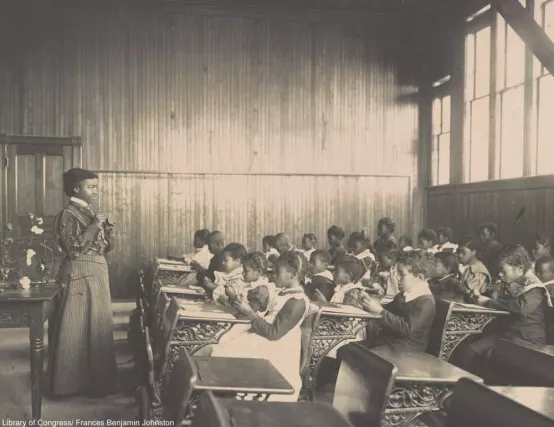Black students in 1800s classroom