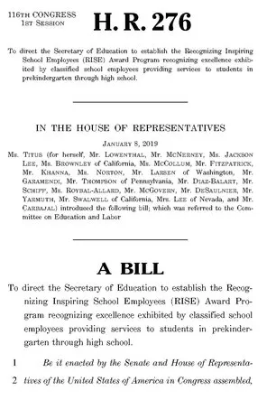 RISE Award Bill
