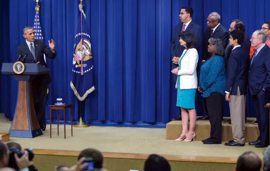 Lily Eskelsen Garcia attends the signing of ESSA