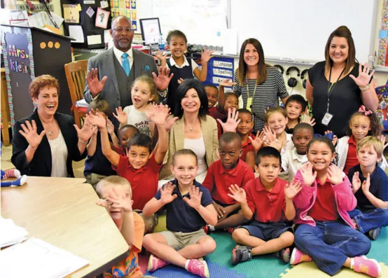 Lily Eskelsen Garcia at elementary school in Abbeville, Louisiana