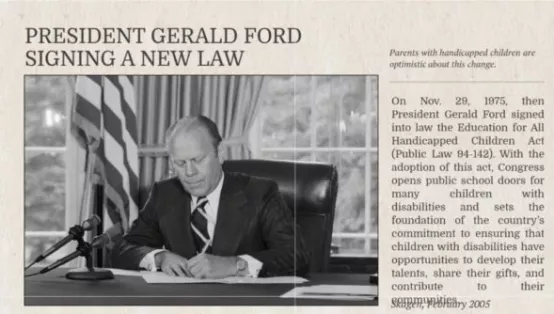 President Ford signing IDEA