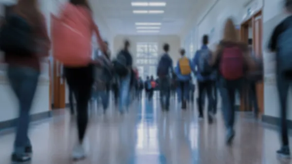 students in hallway
