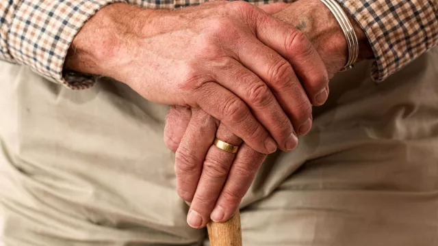 Man crossing his hands