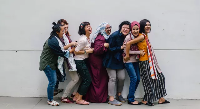 A diverse group of students