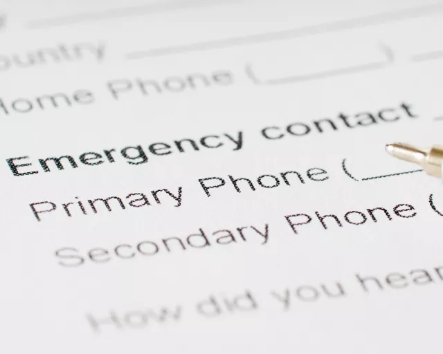 image of an emergency contact form