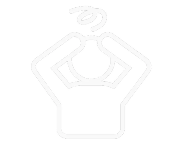 line drawing of person holding their head