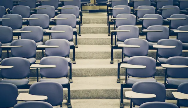 empty college classroom