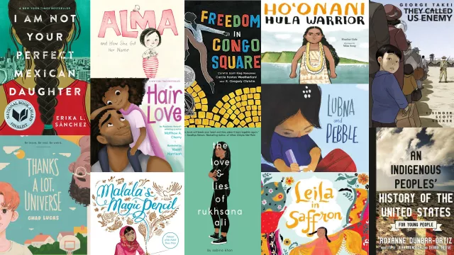 collage of book covers of banned books