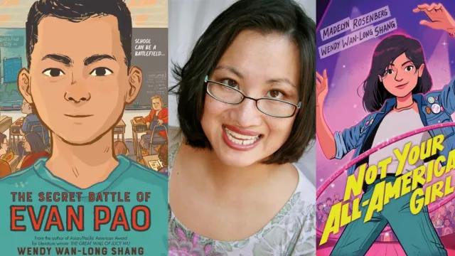 collage of author Wendy Shang and two book covers