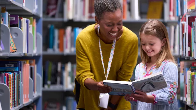 Librarian and Student